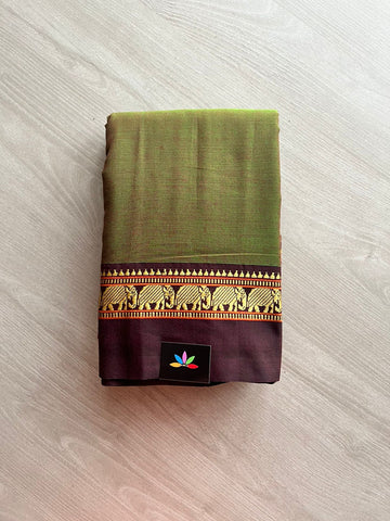 Elephant Border Narayanpet Mercerized Cotton Saree -12375