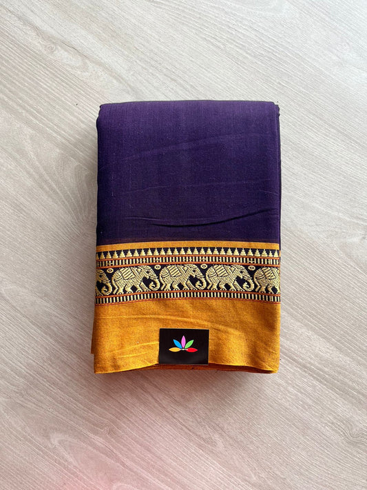 Elephant Border Narayanpet Mercerized Cotton Saree -12378