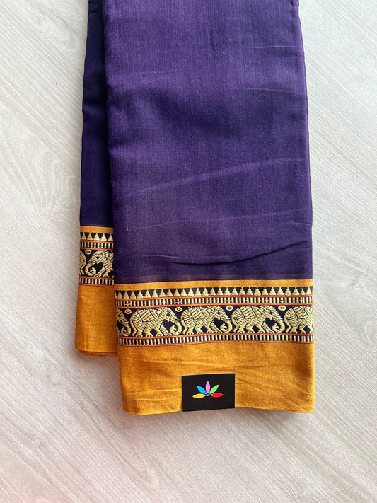 Elephant Border Narayanpet Mercerized Cotton Saree -12378