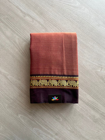 Elephant Border Narayanpet Mercerized Cotton Saree -13185