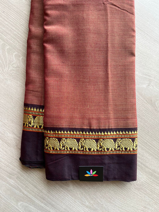 Elephant Border Narayanpet Mercerized Cotton Saree -13185