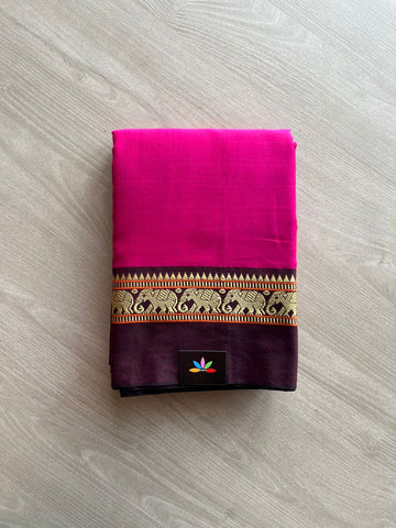 Elephant Border Narayanpet Mercerized Cotton Saree -13187-13188