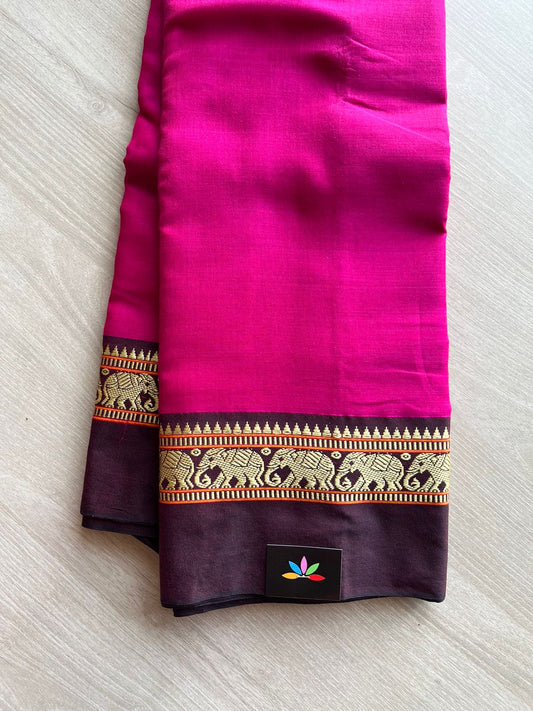 Elephant Border Narayanpet Mercerized Cotton Saree -13187-13188