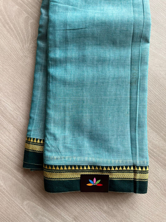 Small Border Narayanpet Mercerized Cotton Saree -13197