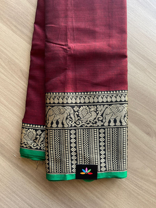 Elephant Border Narayanpet Mercerized Cotton Saree -14911-14913