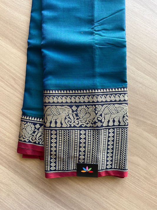 Elephant Border Narayanpet Mercerized Cotton Saree -14914