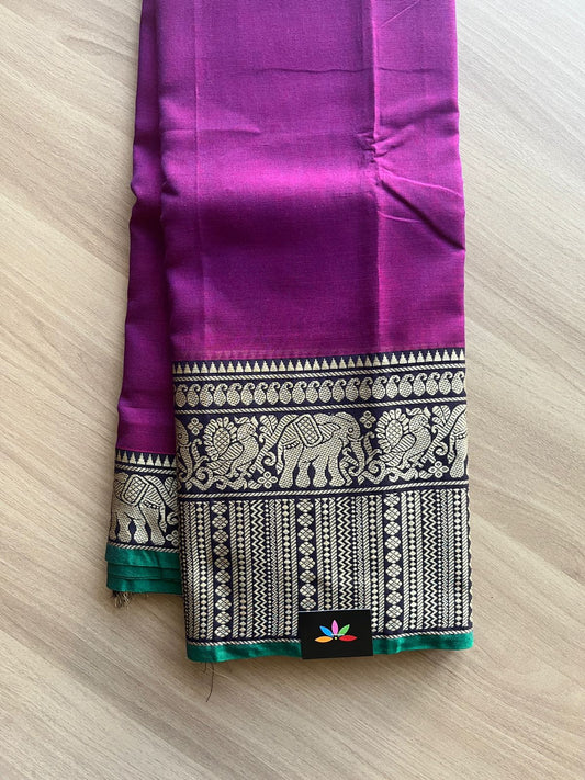 Elephant Border Narayanpet Mercerized Cotton Saree -14919