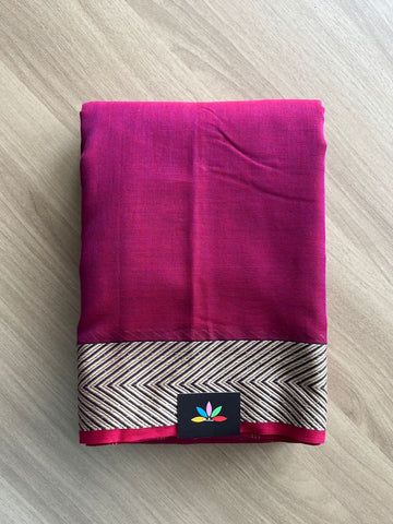 Arrow Border Narayanapet Mercerized Cotton Saree -19736-19737