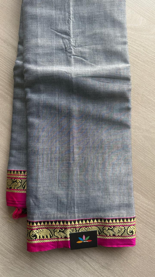 Elephant Border Narayanpet Mercerized Cotton Saree -24768-24778