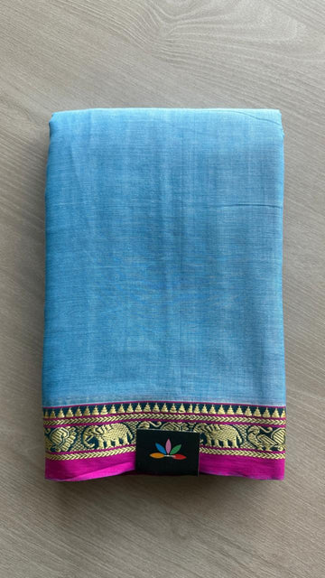 Elephant Border Narayanpet Mercerized Cotton Saree -24769