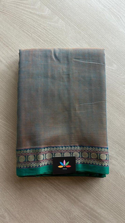 Small Border Narayanpet Mercerized Cotton Saree -24780