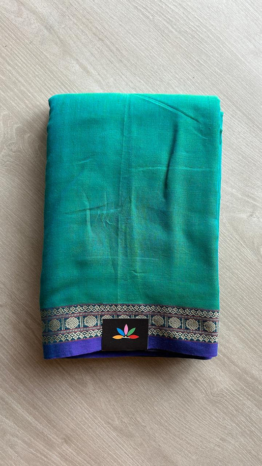 Small Border Narayanpet Mercerized Cotton Saree -24796