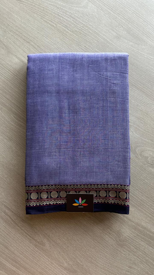 Small Border Narayanpet Mercerized Cotton Saree -24779