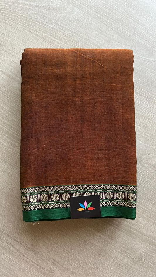 Small Border Narayanpet Mercerized Cotton Saree -24781