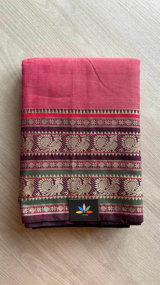 Annam Border Narayanpet Mercerized Cotton Saree -24786_24787