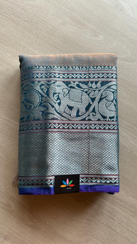 Long Elephant Border Narayanpet Mercerized Cotton Saree -24788