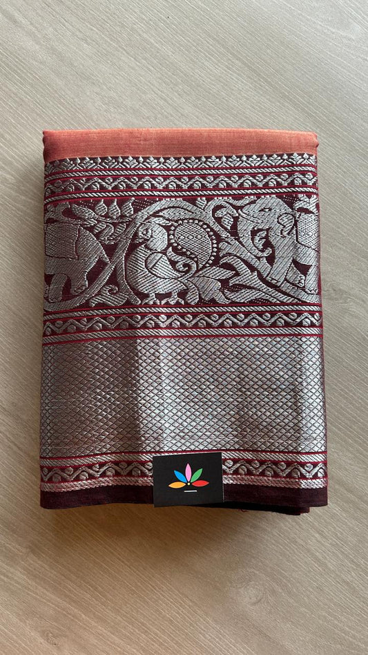 Long Elephant Border Narayanpet Mercerized Cotton Saree -24789