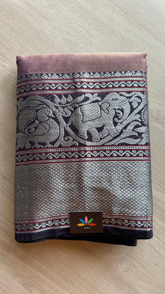 Long Elephant Border Narayanpet Mercerized Cotton Saree -24791