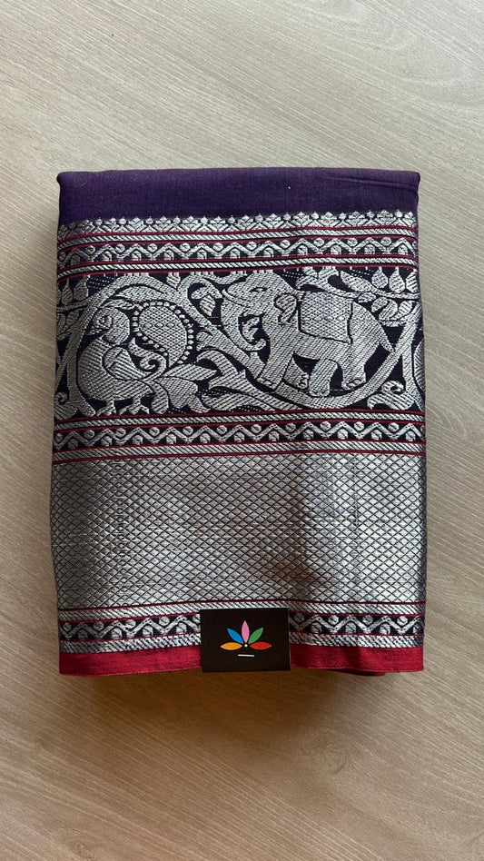 Long Elephant Border Narayanpet Mercerized Cotton Saree -24792