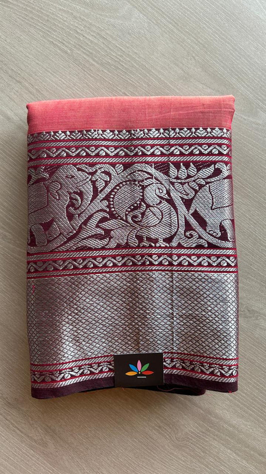 Long Elephant Border Narayanpet Mercerized Cotton Saree -24793