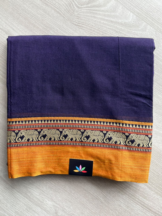 Persian Indigo Narayanpet Mercerized Cotton Suit-3 Piece Set - 35833
