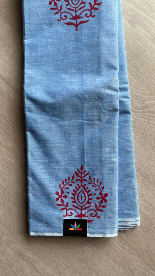 Simple Printed Cotton Saree -25733