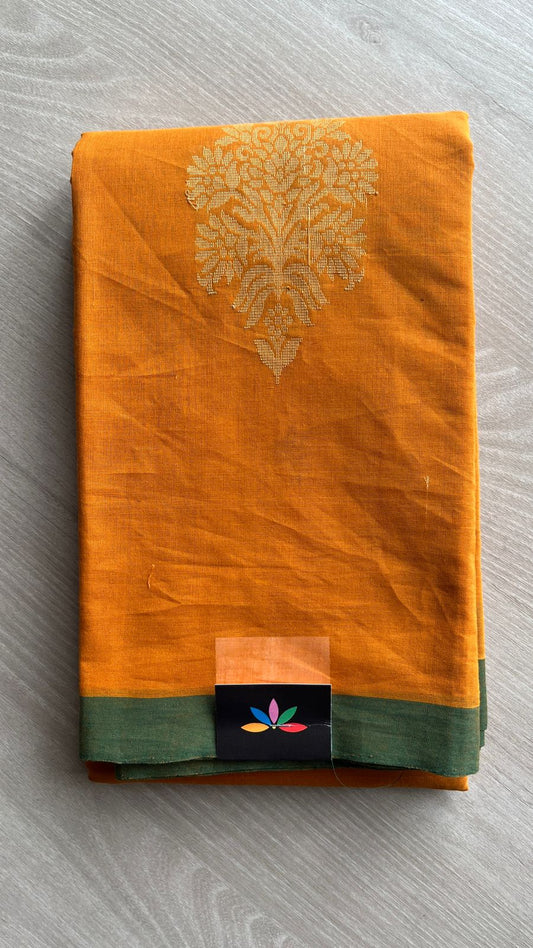 Handloom Fine Cotton Saree with Contrast Pallu and Blouse -25738