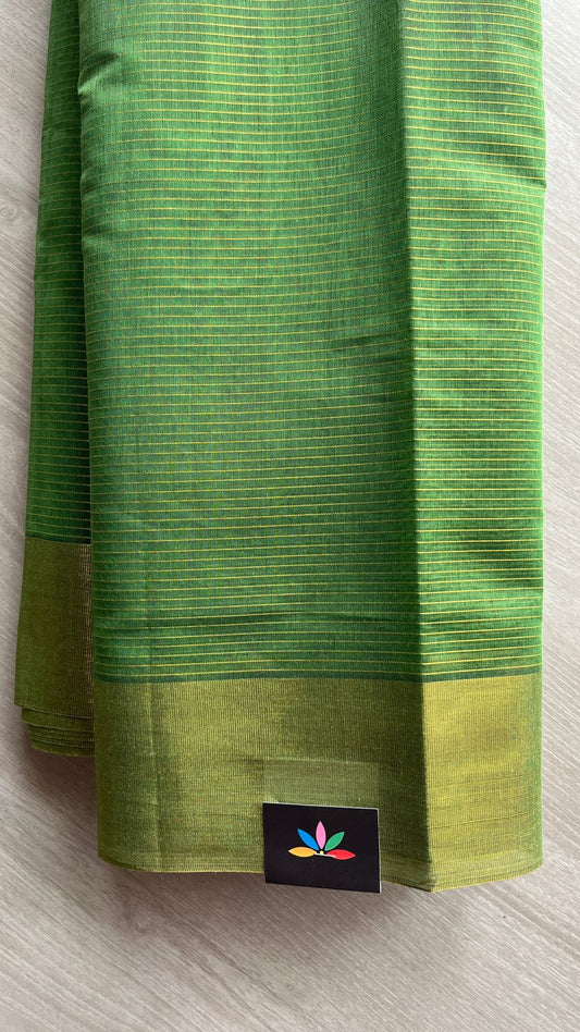 Ikkat Pallu with Zari Stripped Cotton Saree -25751