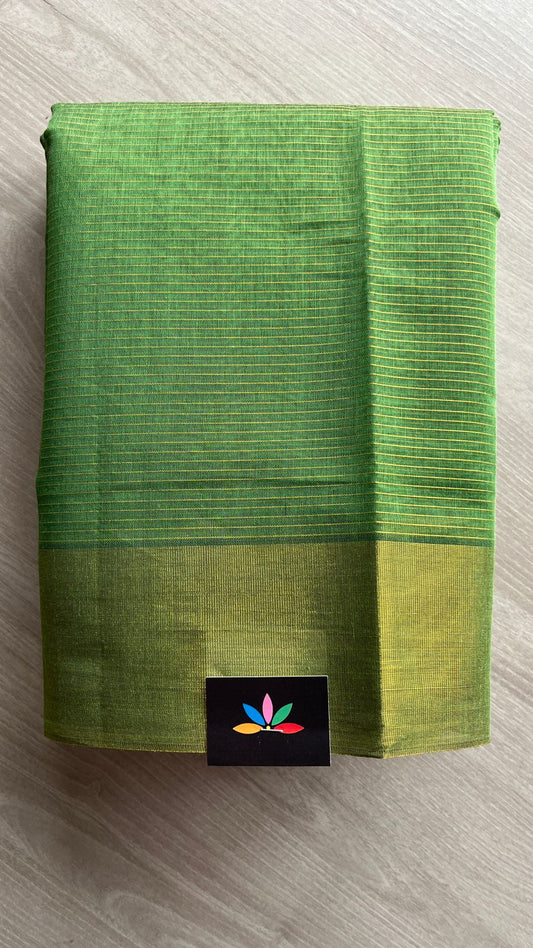 Ikkat Pallu with Zari Stripped Cotton Saree -25751