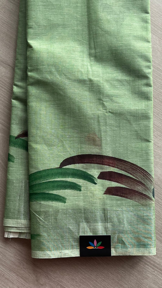 Handbrush Printed Textured Cotton Saree -25763
