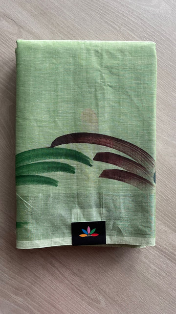 Handbrush Printed Textured Cotton Saree -25763