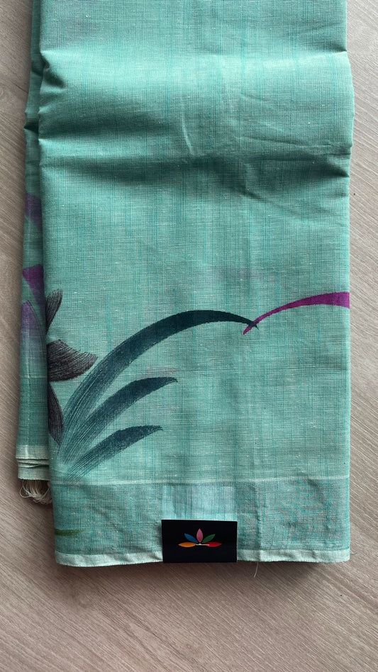 Handbrush Printed Textured Cotton Saree -25765