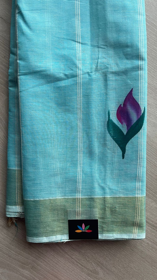 Handbrush Printed Textured Cotton Saree -25767