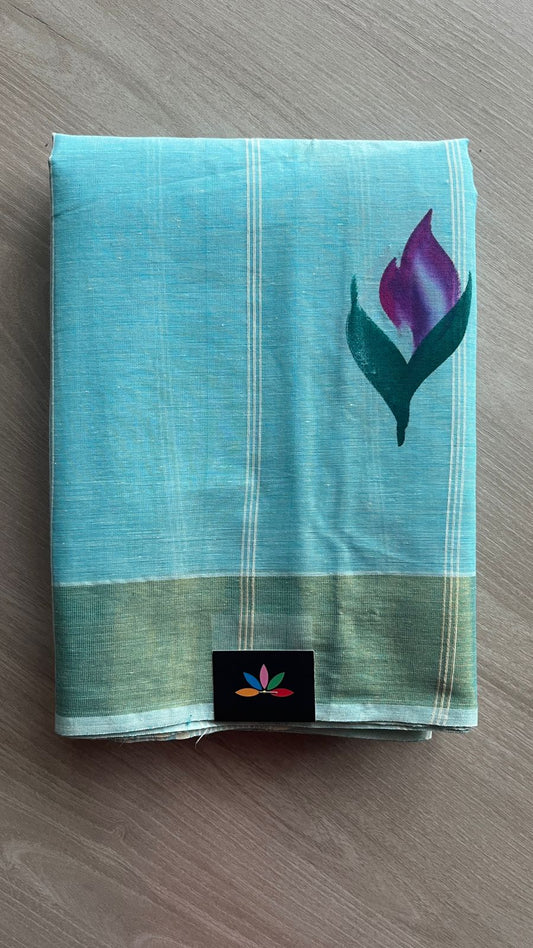 Handbrush Printed Textured Cotton Saree -25767