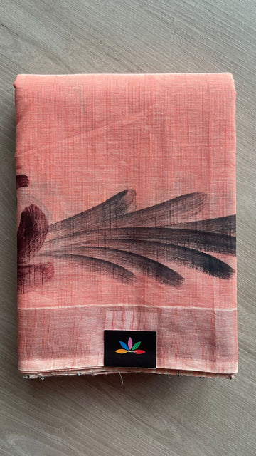 Handbrush Printed Textured Cotton Saree -25768