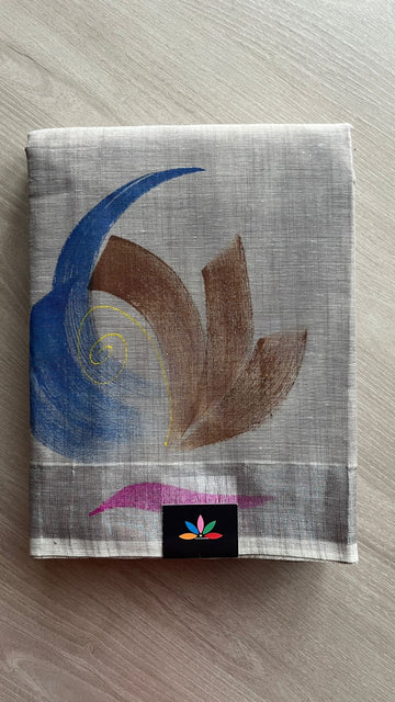 Handbrush Printed Textured Cotton Saree -25769