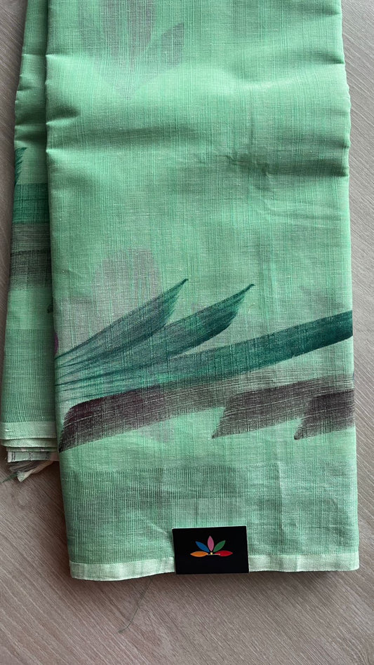 Handbrush Printed Textured Cotton Saree -25770