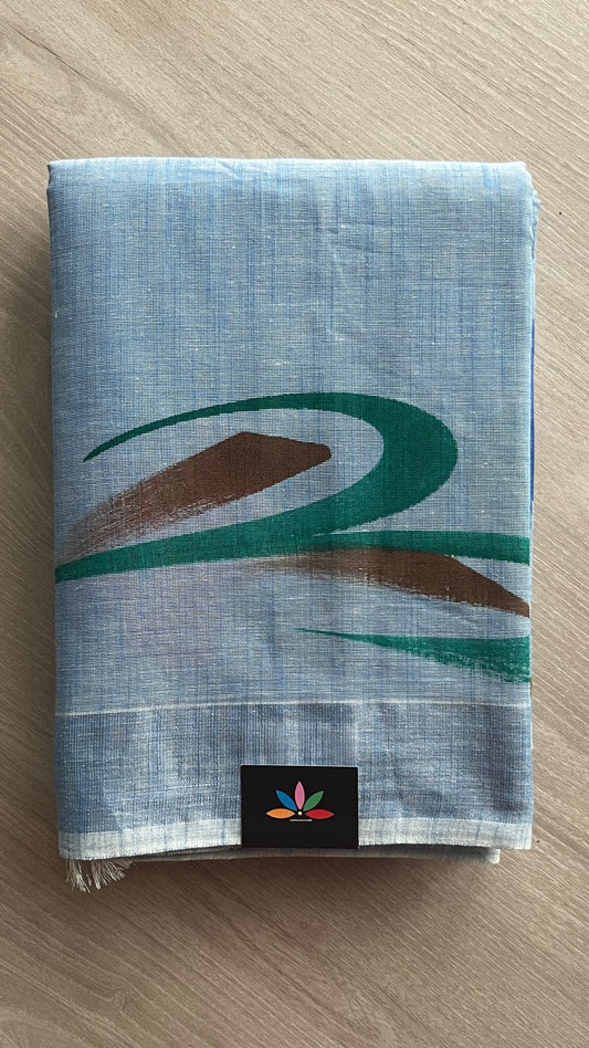 Handbrush Printed Textured Cotton Saree -25771