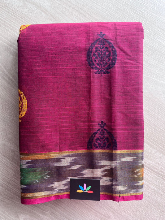 Ikkat Design Border Cotton Saree -27102