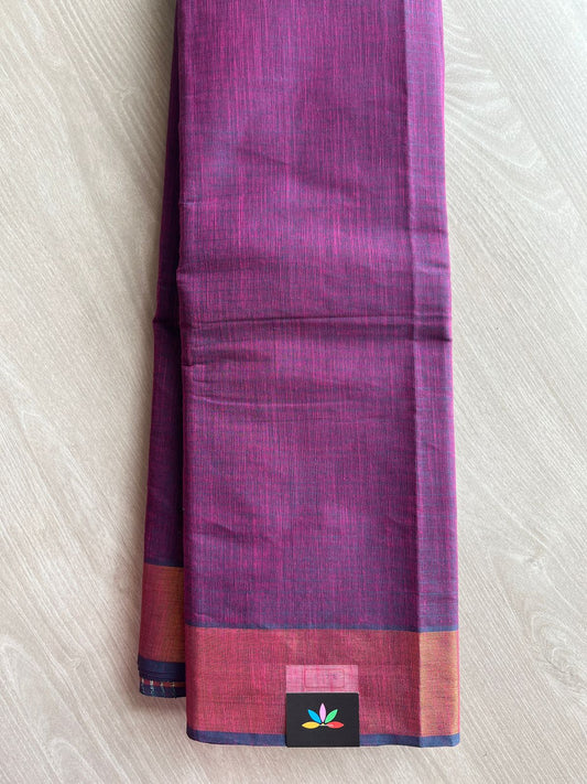 Self-Striped Cotton Saree - 27114
