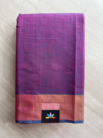 Self-Striped Cotton Saree - 27114