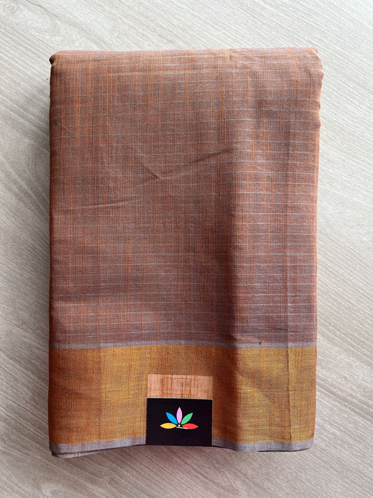 Self-Striped Cotton Saree - 27115