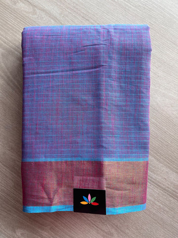 Self-Striped Cotton Saree - 27116