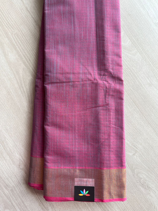 Self-Striped Cotton Saree - 27117
