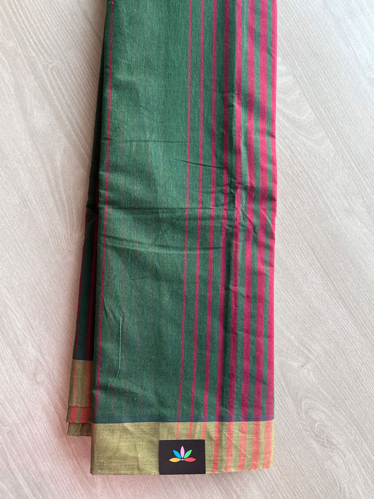 Striped Cotton Saree - 27126