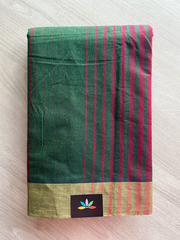Striped Cotton Saree - 27126