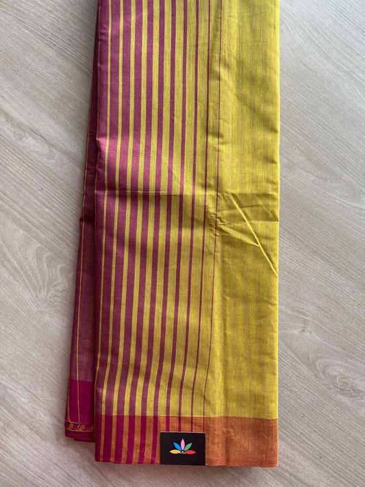 Striped Cotton Saree - 27127