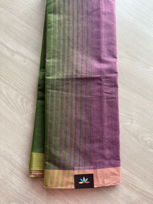 Striped Cotton Saree - 27128