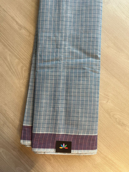 Checked Cotton Saree -27140