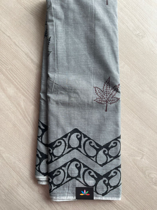 Simple Printed Cotton Saree -27144